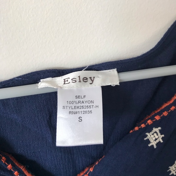 Embroidered esley tunic navy blue - Picture 5 of 6